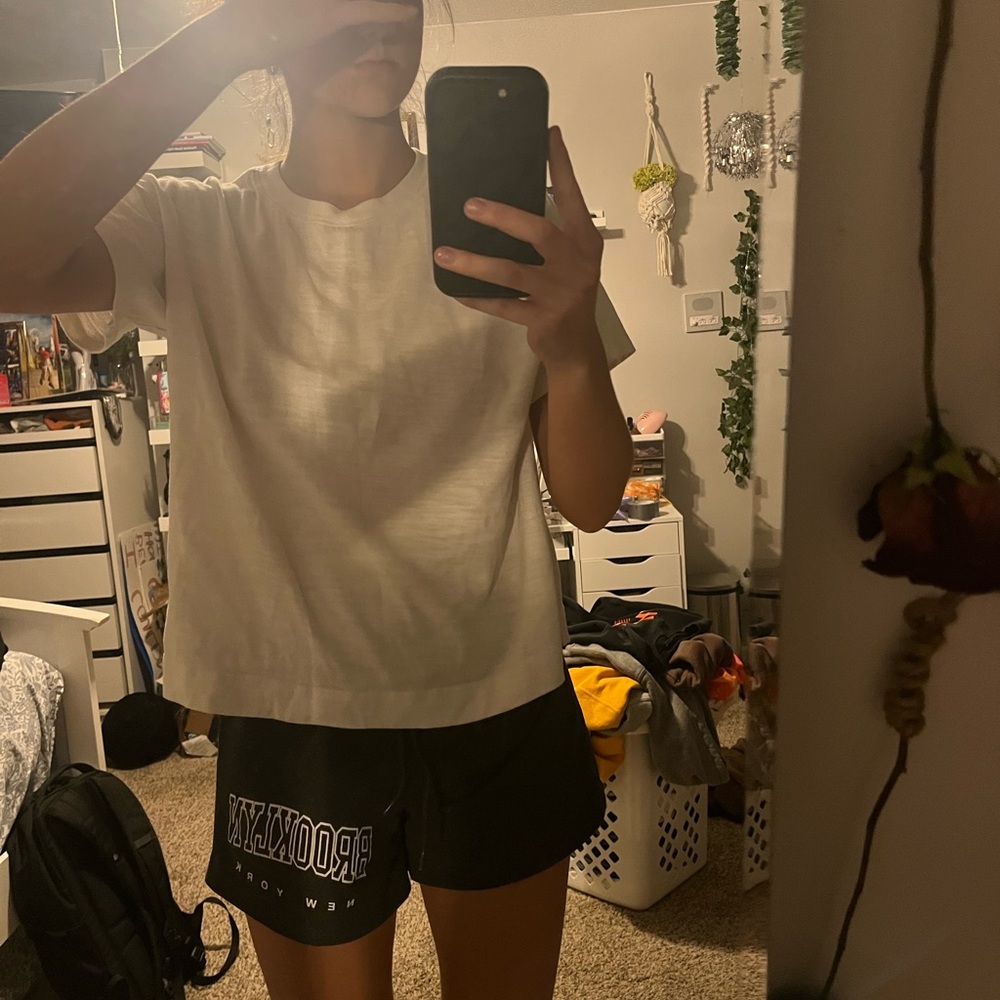 Old Navy White Boxy Crop Polo Tee